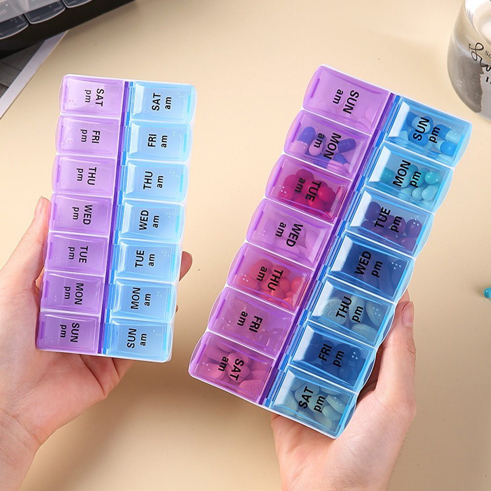 Travel Accessories Box - 14 Compartments Independent Pill Case Portable