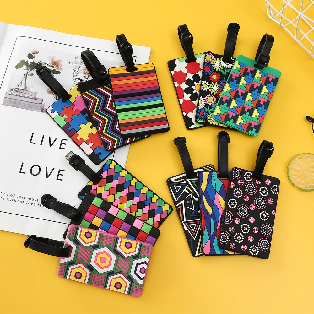 Travel Accessories List - 1PCS Geometric Luggage Tags Suitcase ID
