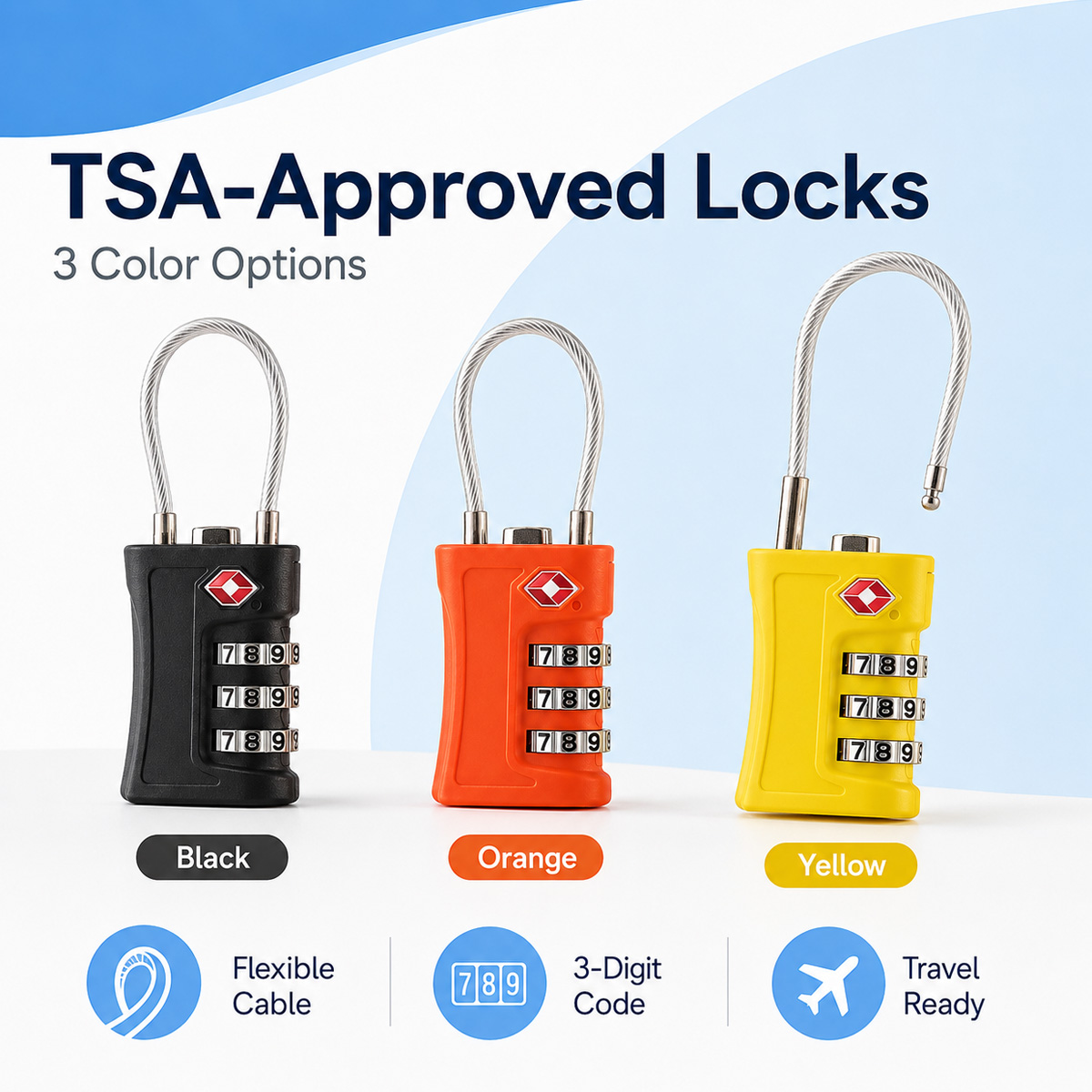 TSA Approved Luggage Lock 3 Di - Travel Lock Tsa Approved ulasan dan harga