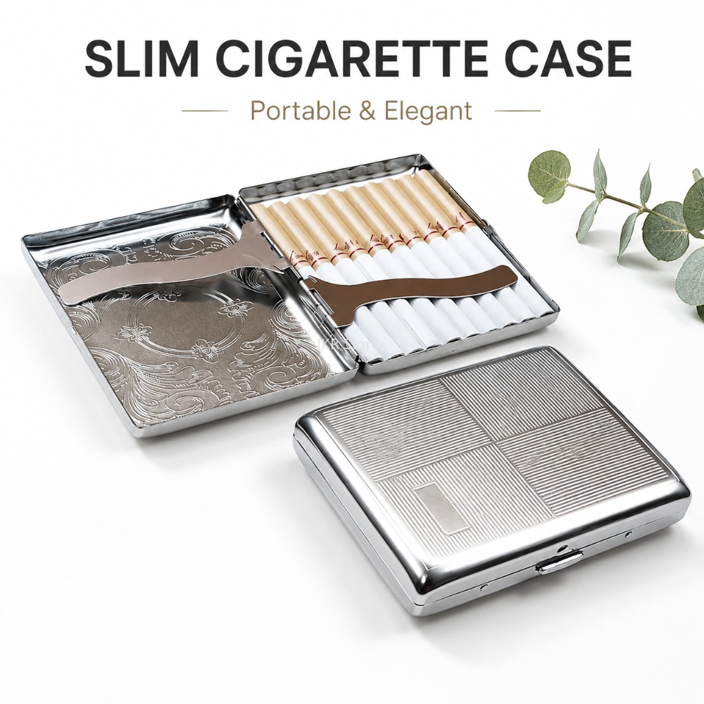 Stainless Steel Cigarette Box  - Travel Accessories Box ulasan dan harga