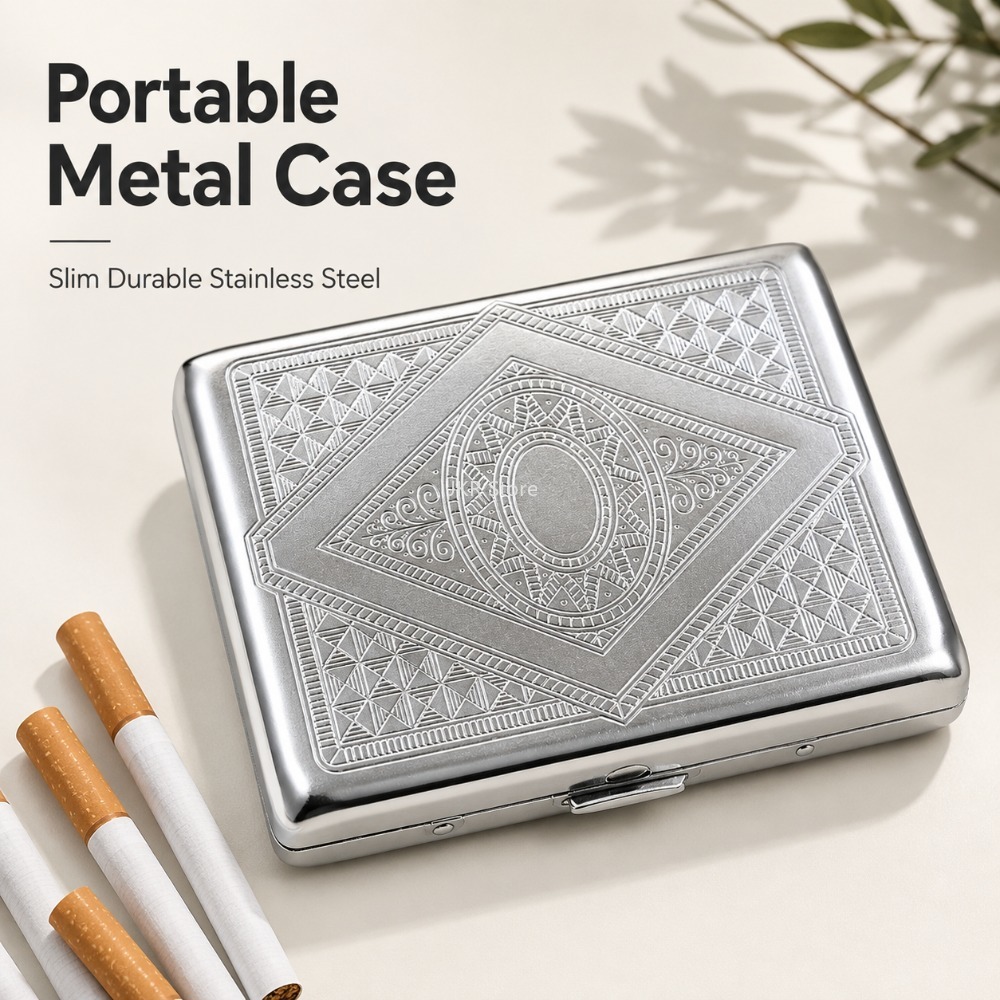 Stainless Steel Cigarette Box  - Travel Accessories Box ulasan dan harga