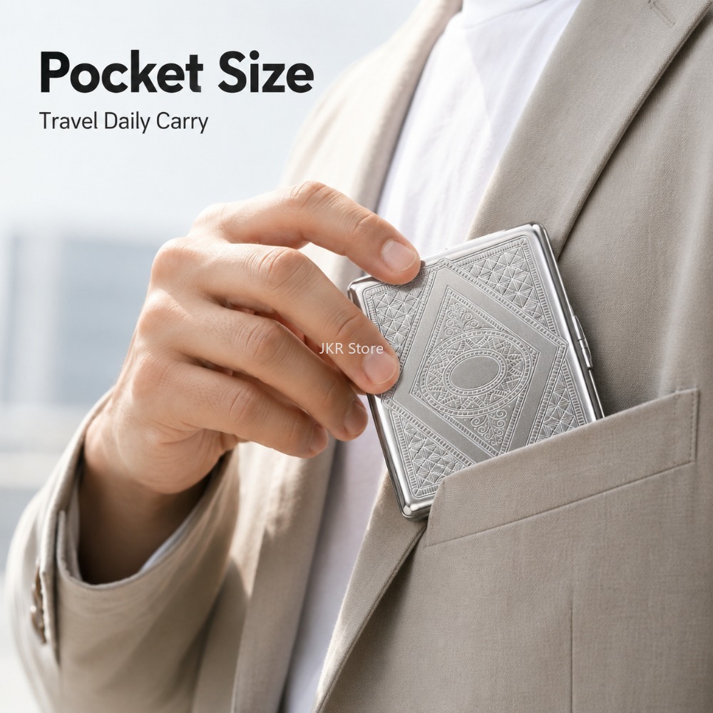Stainless Steel Cigarette Box  - Travel Accessories Box ulasan dan harga