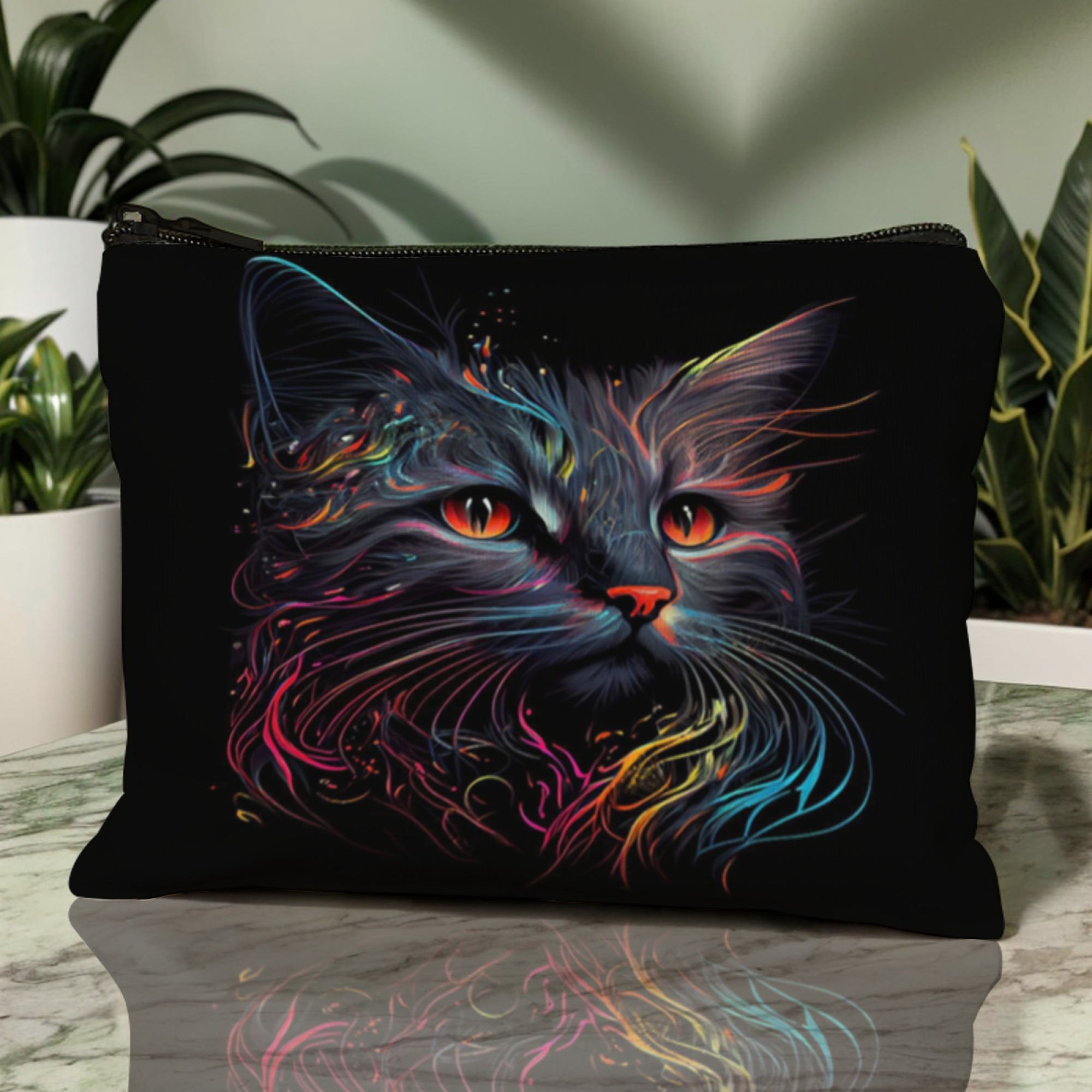 Neon Cat Face Art Pattern Cosm - Travel Accessories Hong Kong ulasan dan harga