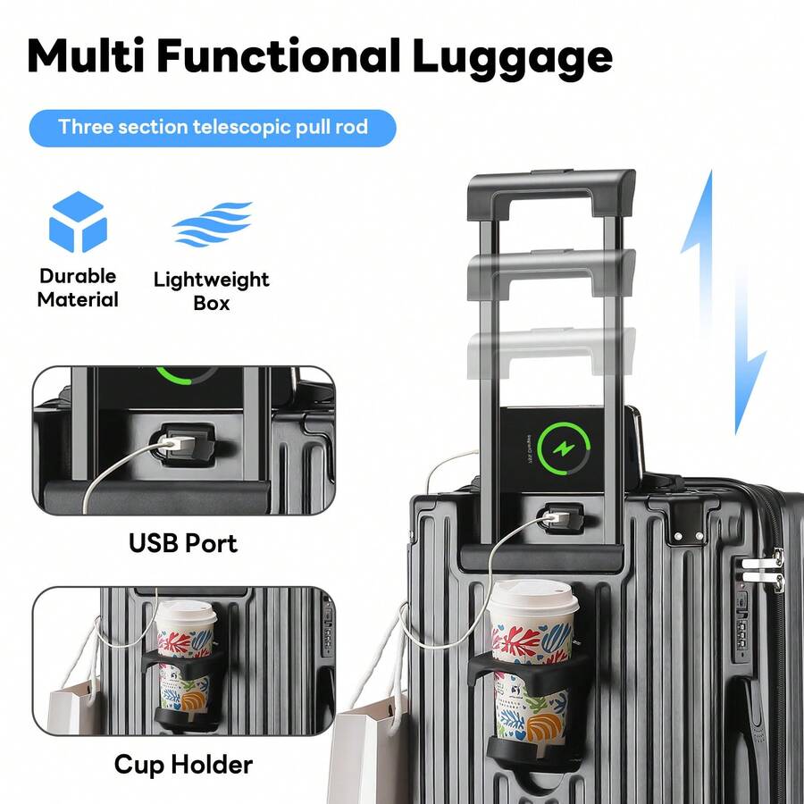 20 Inch Carry On Luggage With  - Travel Lock Tsa Approved ulasan dan harga
