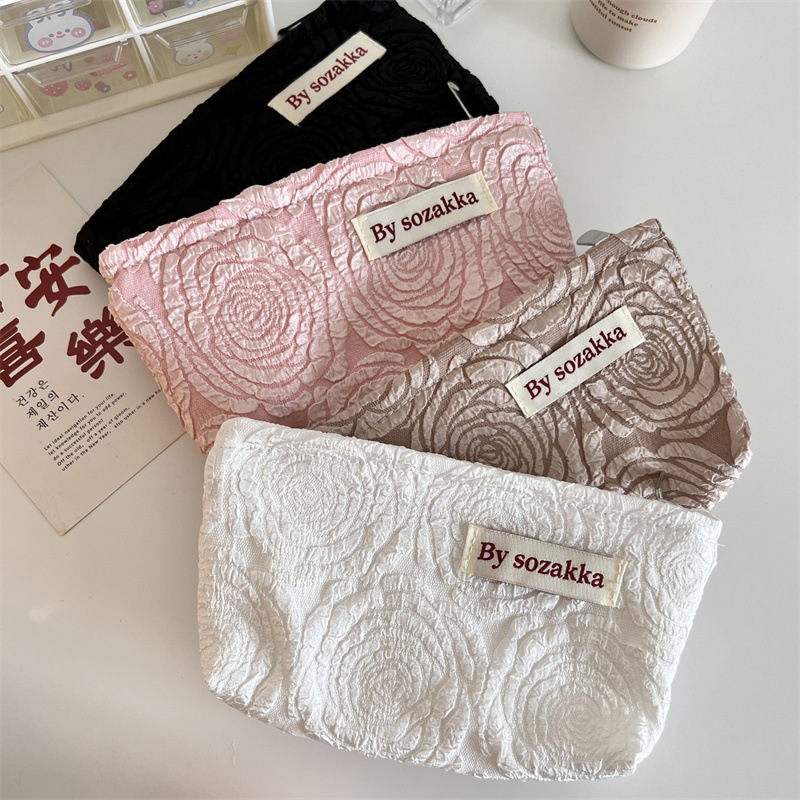 French Embossed Flowers Travel - Travel Accessories Pouch For Women ulasan dan harga
