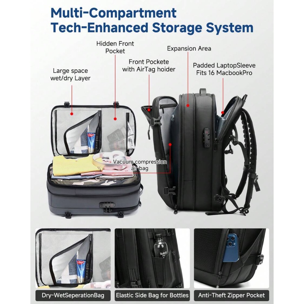 One-Click Expandable Vacuum Co - Travel Lock Tsa Approved ulasan dan harga