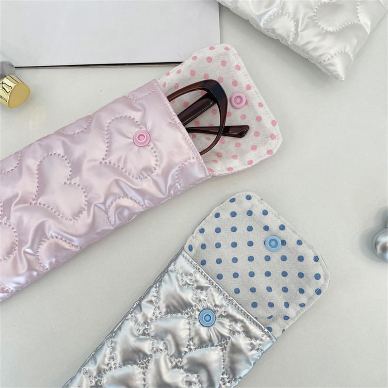 Heart Bow Leather Glasses Pouc - Travel Accessories Pouch For Women ulasan dan harga