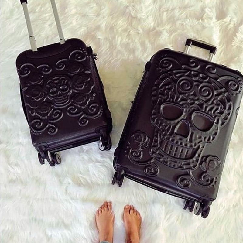 Punk Trend Skeleton Suitcase P - Travel Lock Tsa Approved ulasan dan harga