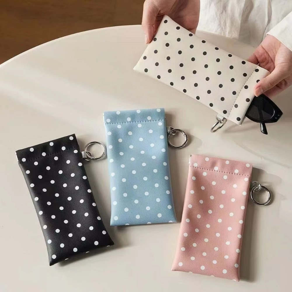Polka Dot Eyeglass Pouch with  - Travel Accessories Pouch For Women ulasan dan harga