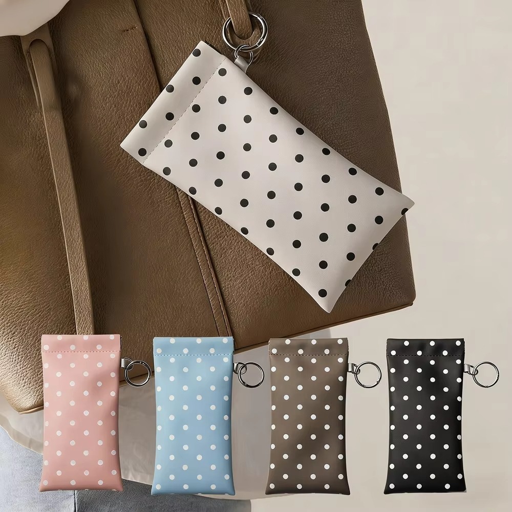 Polka Dot Eyeglass Pouch with  - Travel Accessories Pouch For Women ulasan dan harga