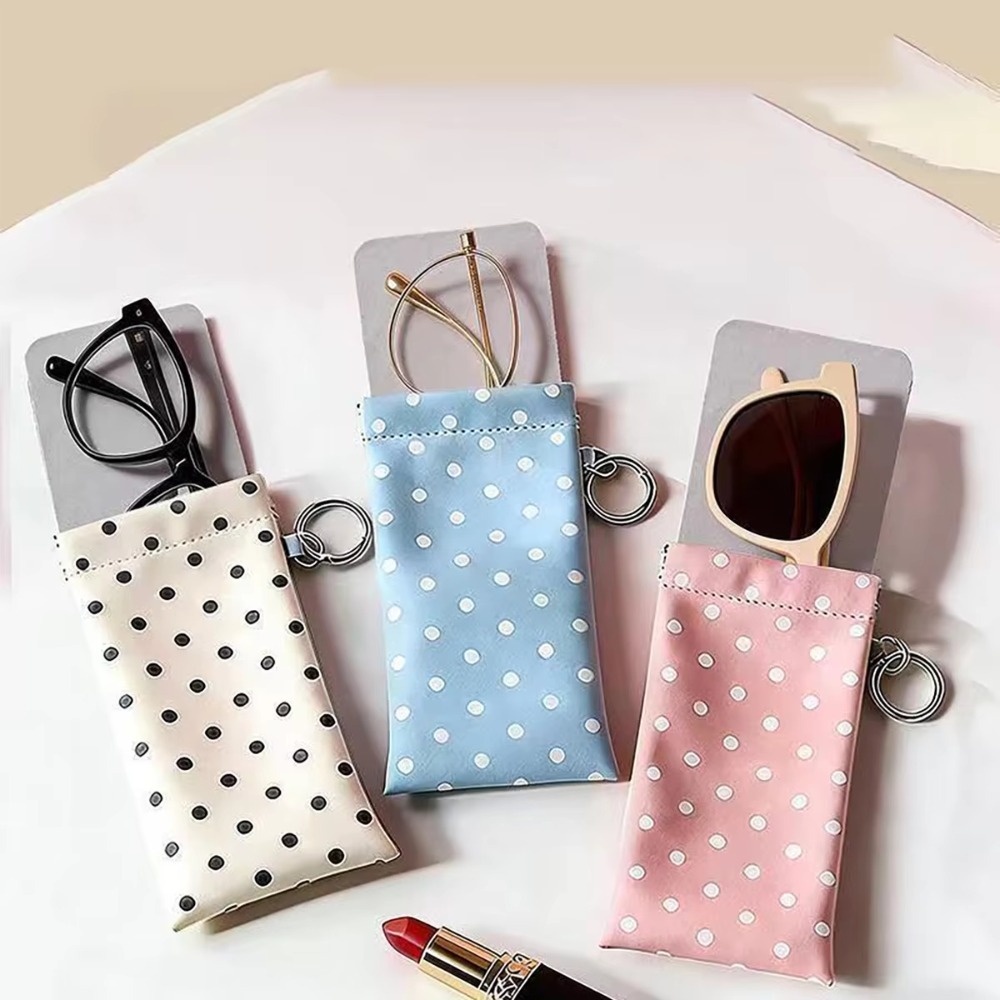 Polka Dot Eyeglass Pouch with  - Travel Accessories Pouch For Women ulasan dan harga