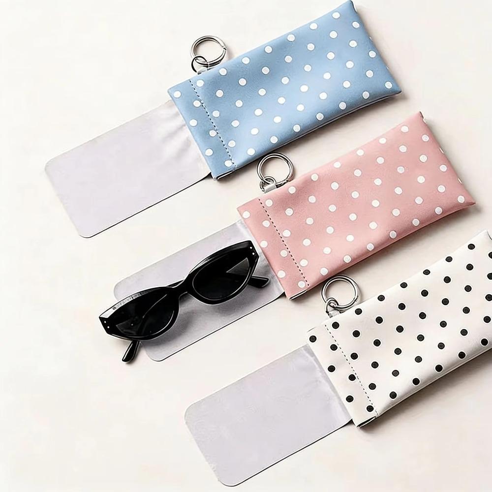 Polka Dot Eyeglass Pouch with  - Travel Accessories Pouch For Women ulasan dan harga